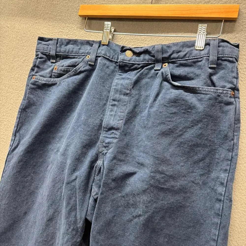 Levi's 555 Jeans Mens 38x30 (38x29 Actual) USA Orange Tab Indigo Blue VINTAGE - Picture 7 of 9